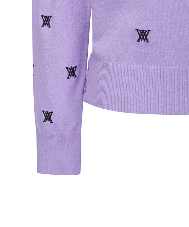 ANEW Golf: Women Monogram Logo Point Pullover Sweater - Lavender