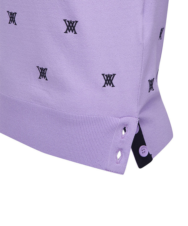 ANEW Golf: Women Monogram Logo Point Pullover Sweater - Lavender