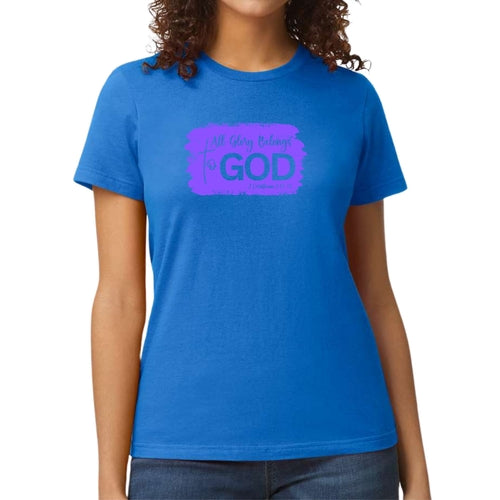 Womens Graphic T-shirt, All Glory Belongs To God, Lavender