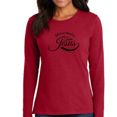 Womens Long Sleeve Graphic T-shirt, Lifetime Member Team Jesus